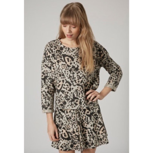 Topshop Sweaters - Topshop Brushed Leopard Print Sweater